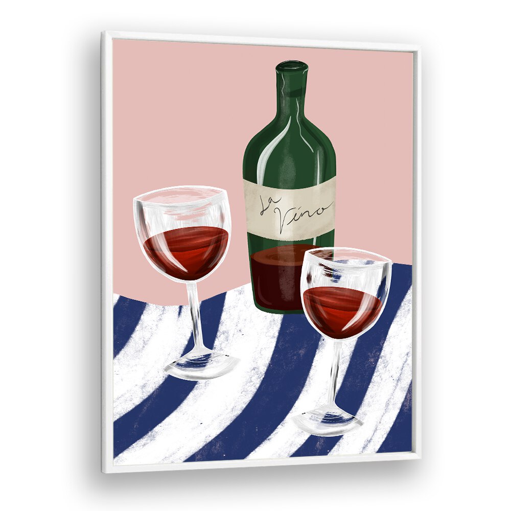 Stylish WINE TIME, BAR & CAFE ART featuring wine glasses and a bottle, perfect for enhancing your bar decor.