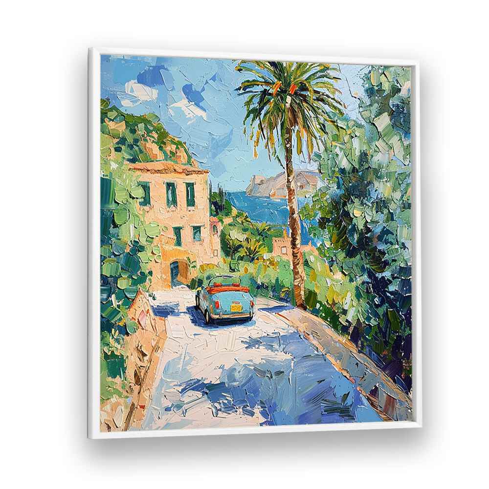 Stylish CAR ON THE ROAD cruising along a scenic coastal path, showcasing a perfect blend of performance and design.