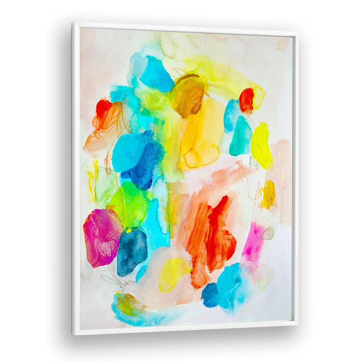 Vibrant abstract painting showcasing a blend of vivid colors, enhancing any space with artistic flair.