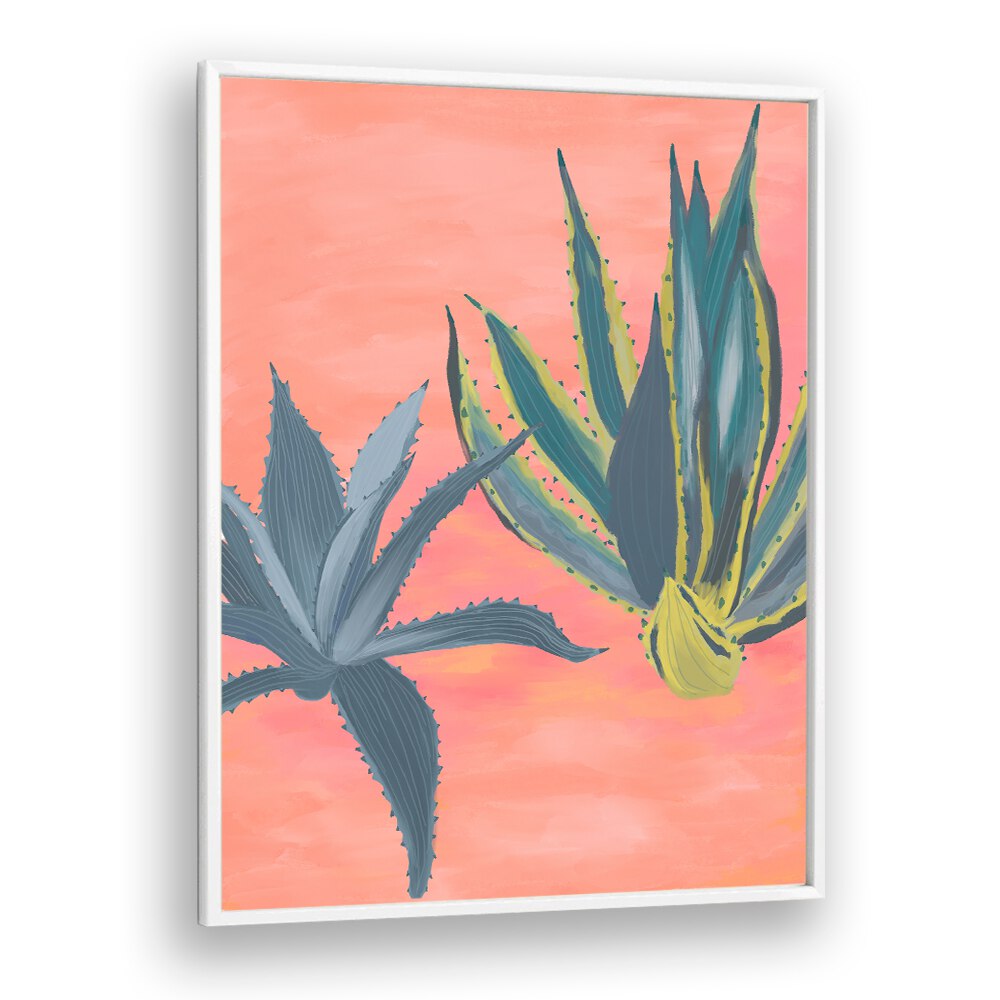 PINK CORAL CACTI , FLORAL FLOWER PAINTINGS