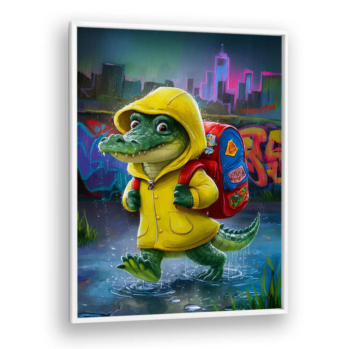 BABY CROCODILE GOING TO SCHOOL BY ANDREAS MAGNUSSON, KIDS ROOM PAINTINGS