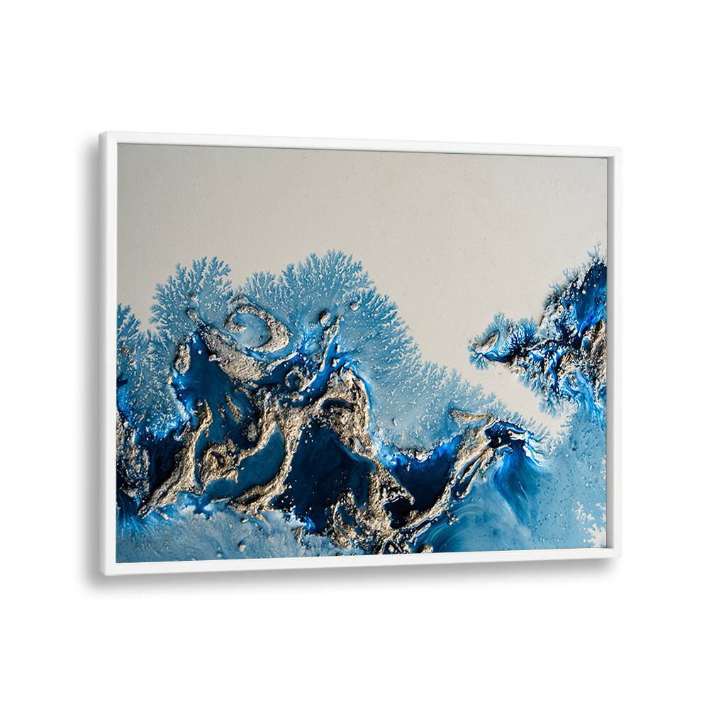 Stunning WONDERING WATERS, ABSTRACT PAINTINGS in blue and silver, perfect for transforming your creative space.