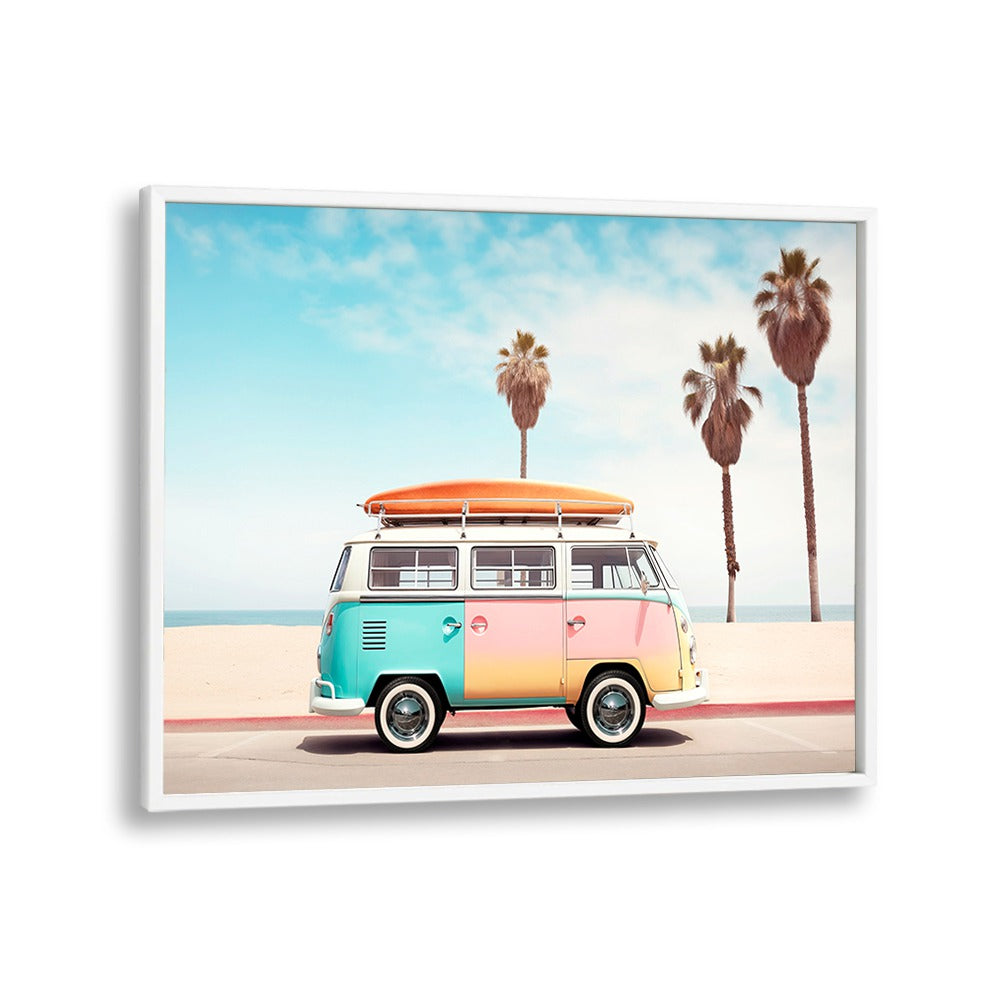 VAN ON THE BEACH , CAR POSTERS