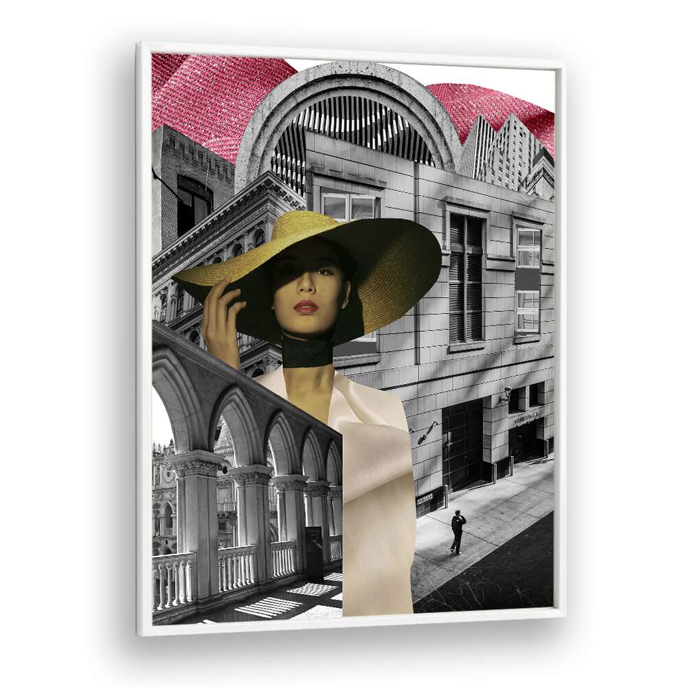 Stylish STREET II, SURREAL ART PRINTS blend urban landscapes and fashion for a unique wall decor piece.