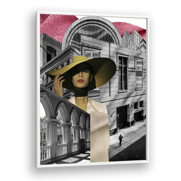 Stylish STREET II, SURREAL ART PRINTS blend urban landscapes and fashion for a unique wall decor piece.