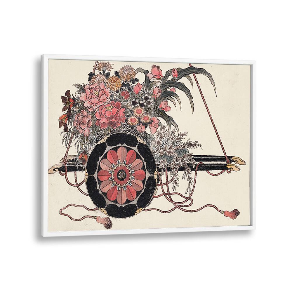 FLOWER CART FROM ALBUM OF SKETCHES (1814) VINTAGE JAPANESE WOODBLOCK PRINTS BY KATSUSHIKA HOKUSAI, JAPANESE PAINTINGS