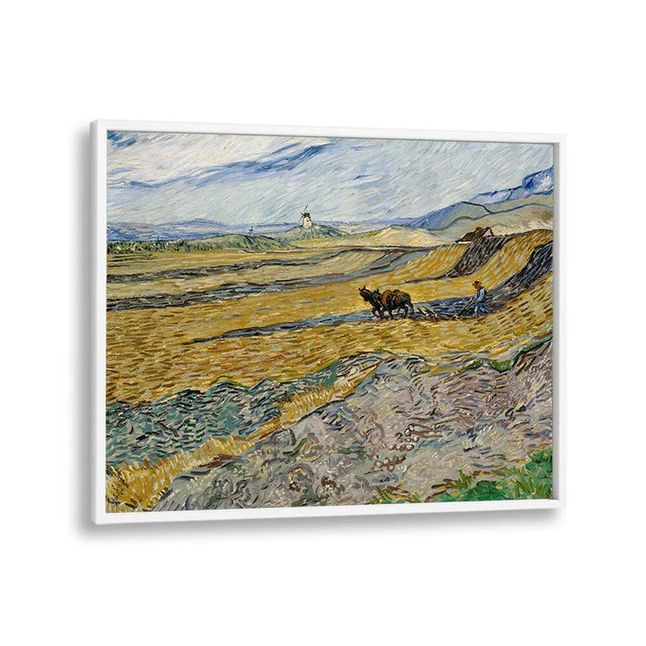 VINCENT VAN GOGH - ENCLOSED FIELD WITH PLOUGHMAN ,  VINTAGE PAINTINGS