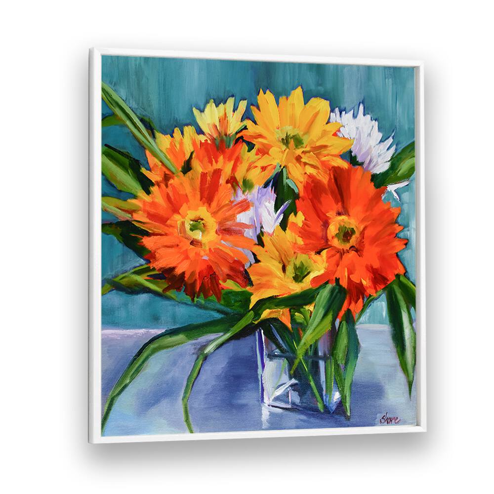 FLOWERS IN VASE , FLORAL FLOWER PAINTINGS