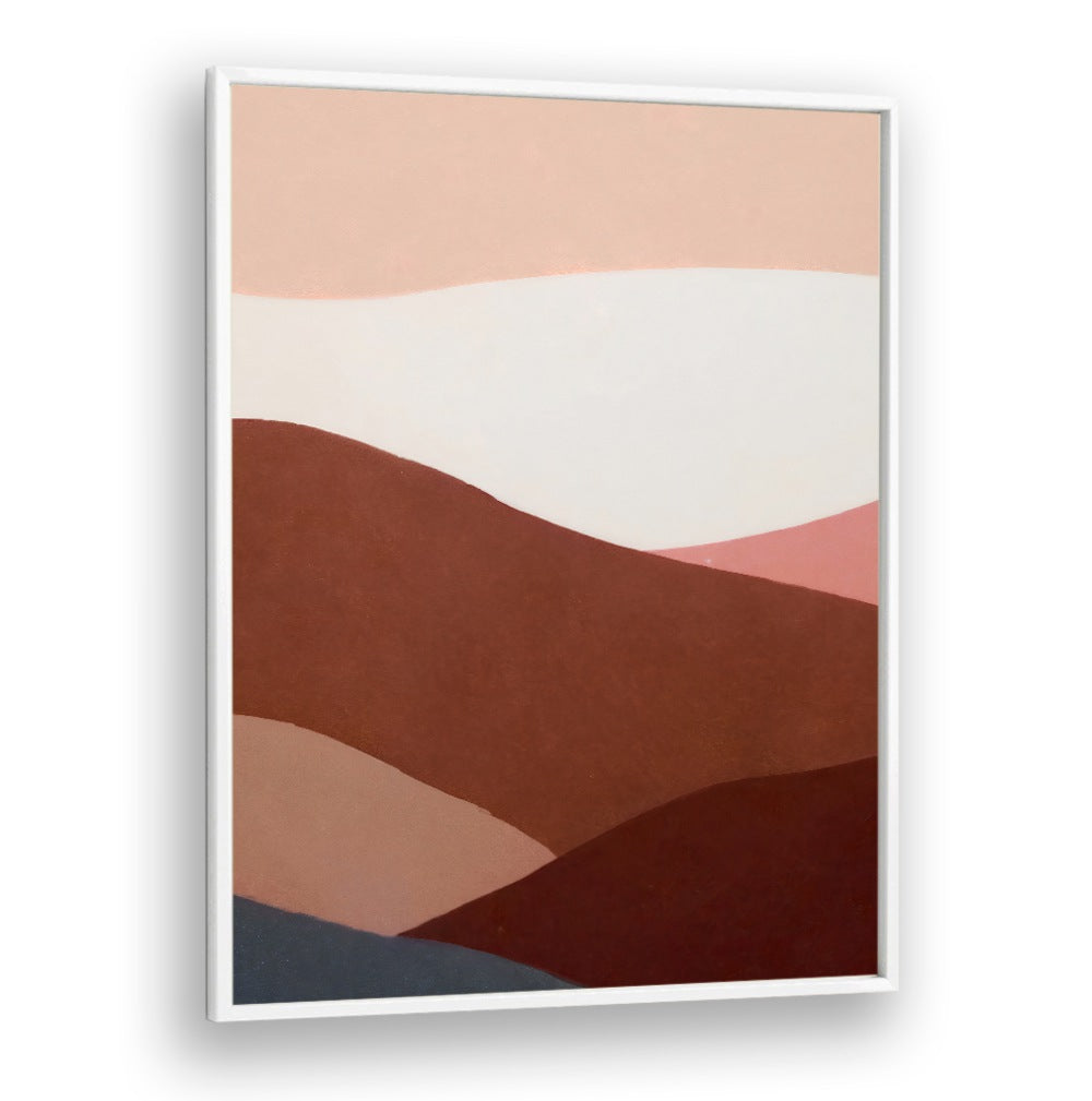 FAR FAR AWAY , ABSTRACT PAINTINGS with layered earthy tones and smooth curves, enhancing modern decor at White Plain.