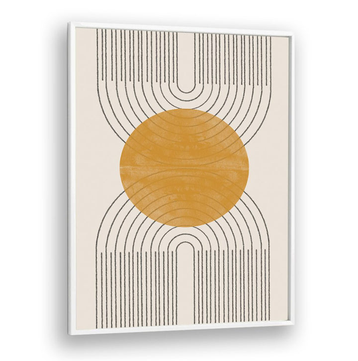 Stylish ARCH COMPOSITION NO I., BOHO ART PAINTINGS featuring a warm circle and elegant line patterns for serene decor.