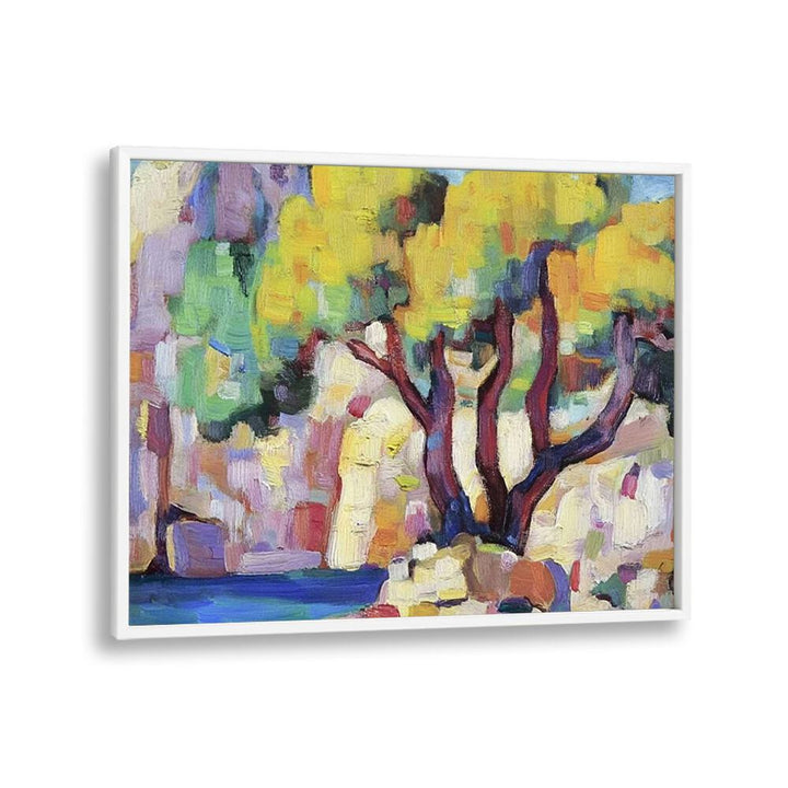 Vibrant TREE BY THE WATER artwork, perfect for enhancing outdoor decor with a natural touch.