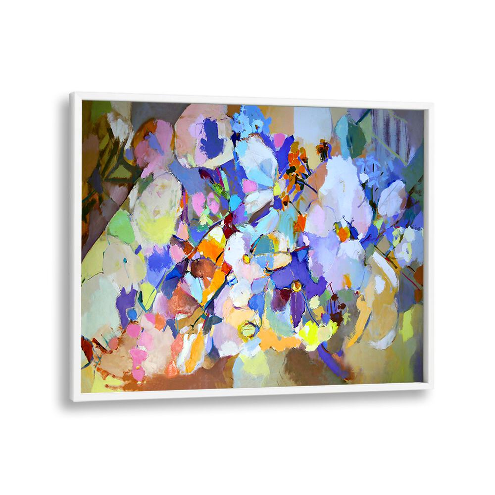 Vibrant SUMMER FLOWERS in an ABSTRACT PAINTING, perfect for enhancing your home with seasonal beauty.