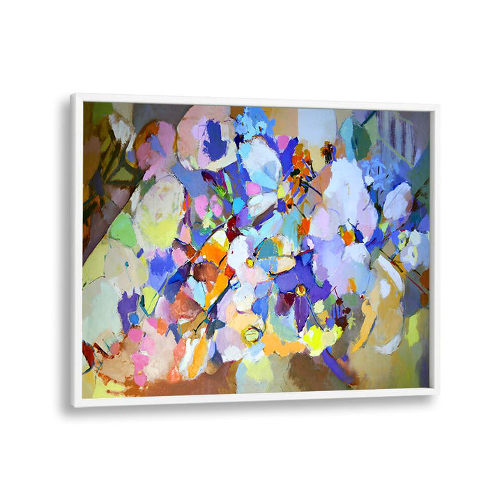 Vibrant SUMMER FLOWERS in an ABSTRACT PAINTING, perfect for enhancing your home with seasonal beauty.