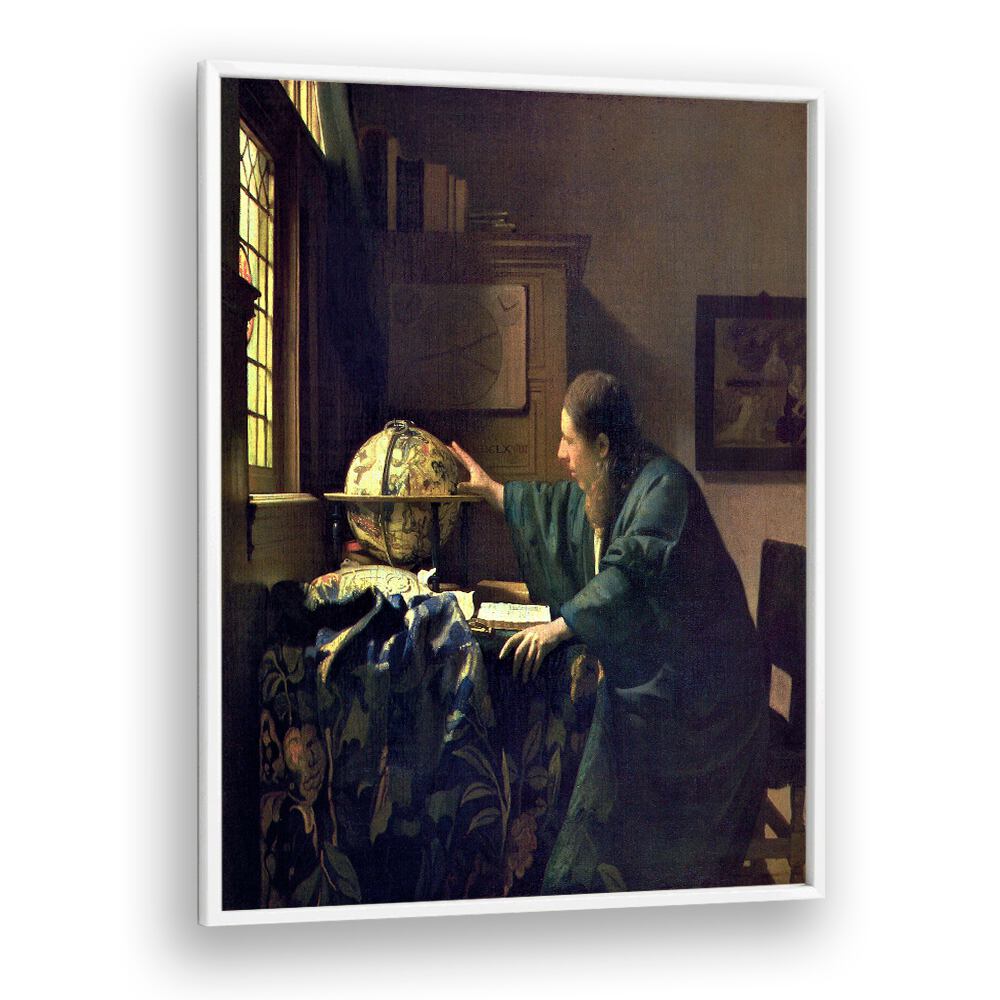 THE ASTRONOMER (CA. 1668) FAMOUS PAINTING  BY JOHANNES VERMEER, VINTAGE PAINTINGS