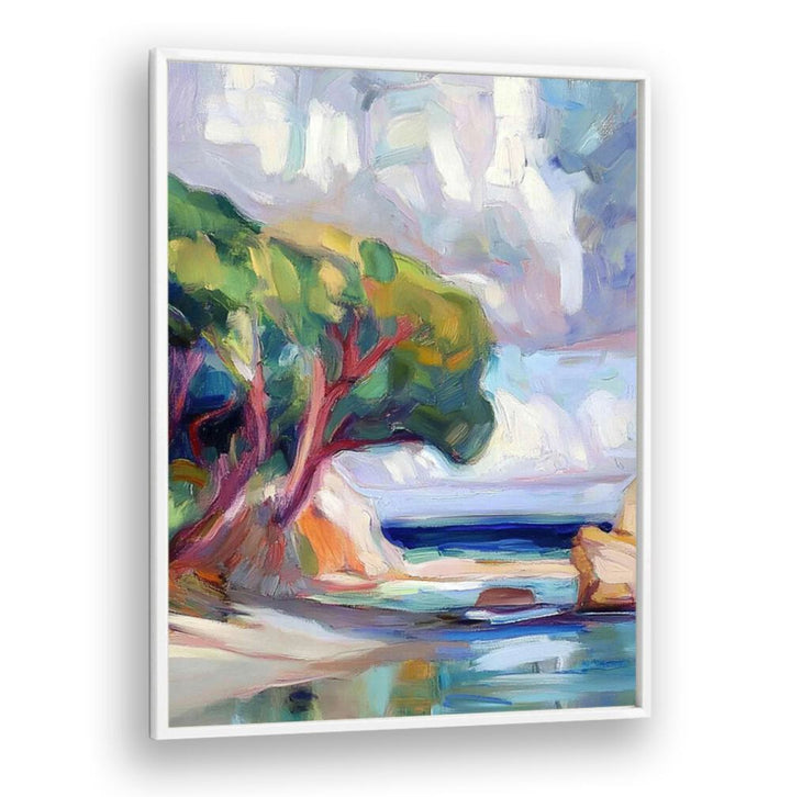 Colorful artwork "TREE BY THE SEA" showcases nature's beauty, perfect for enhancing your living space.
