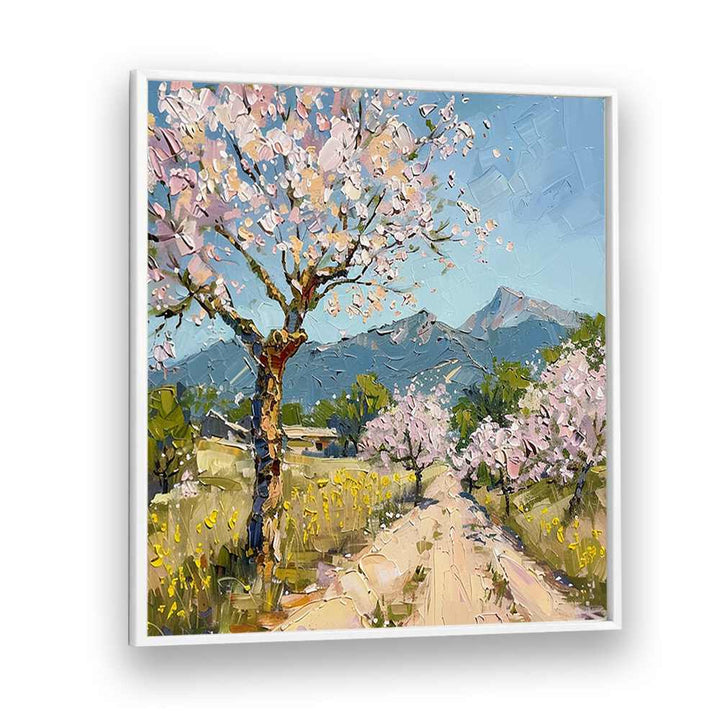 Delicate cherry blossoms bloom along a tranquil path in CHERRY BLOSSOMS III, perfect for adding spring beauty to any space.