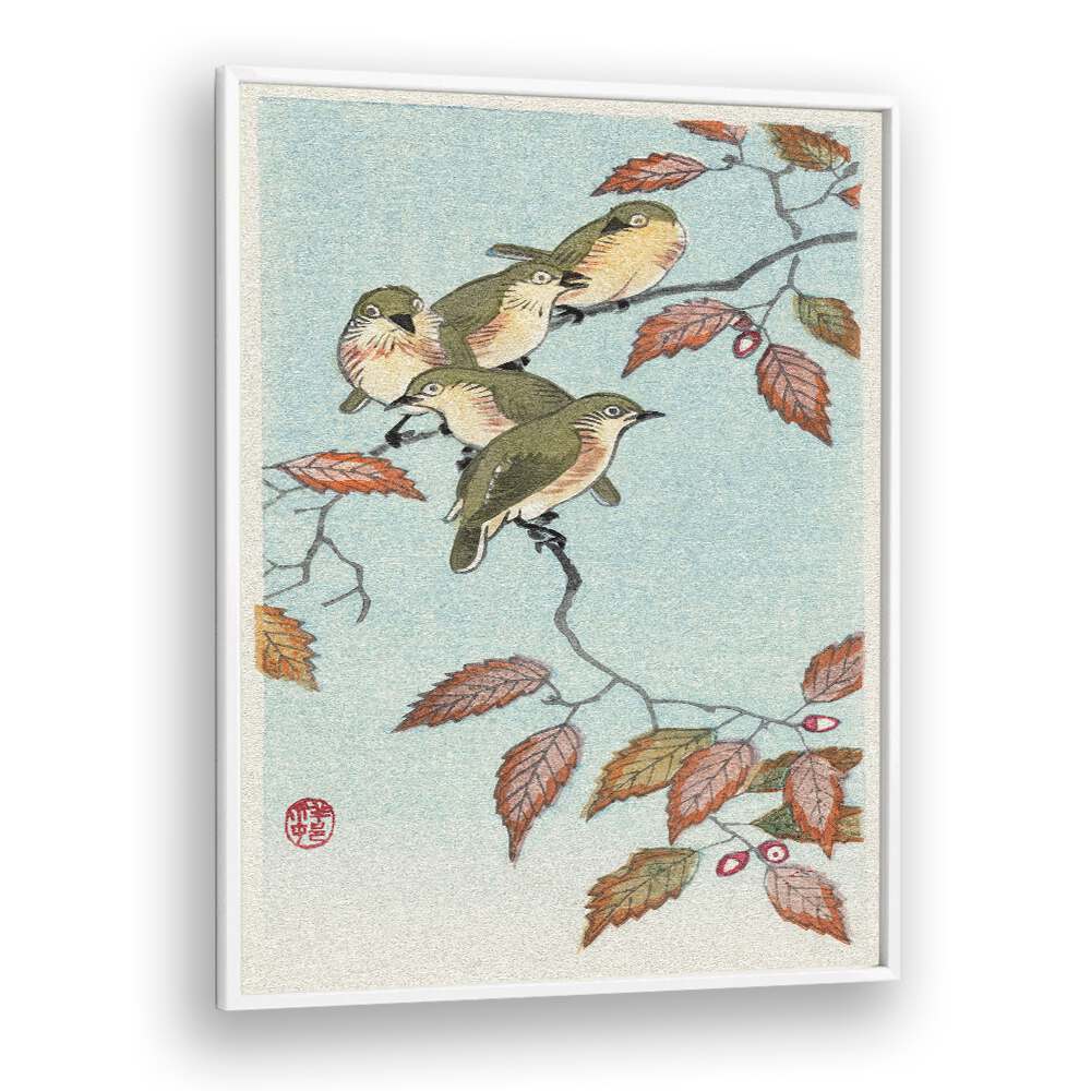 BIRDS ON A BRANCH (1900 - 1936) , JAPANESE PAINTINGS , JAPANESE ART PRINTS