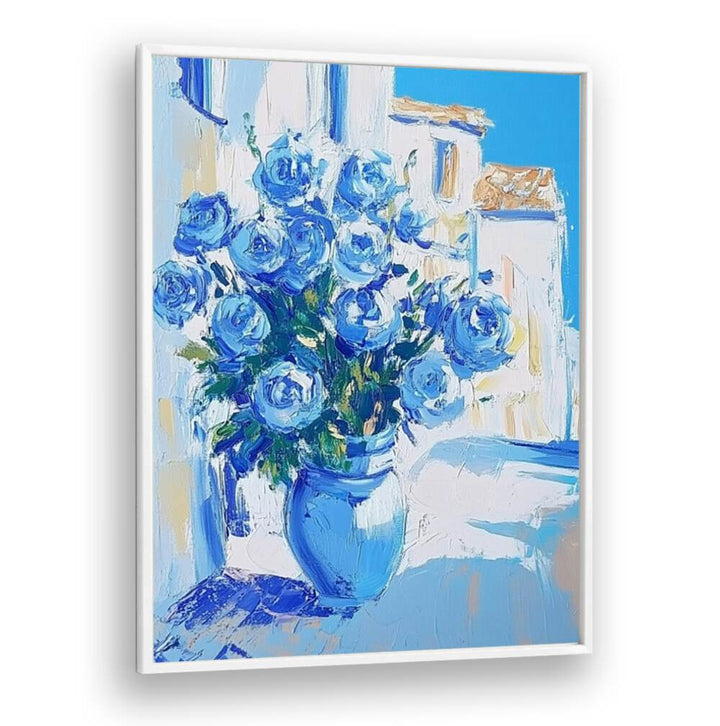 Stunning BLUE ROSES in a vibrant vase, perfect for special occasions and a captivating floral collection.
