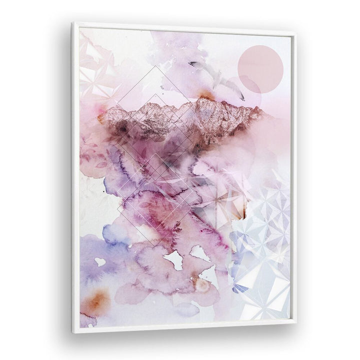 DUSK II, ABSTRACT PAINTINGS features soft watercolor hues and geometric patterns, perfect for modern décor.