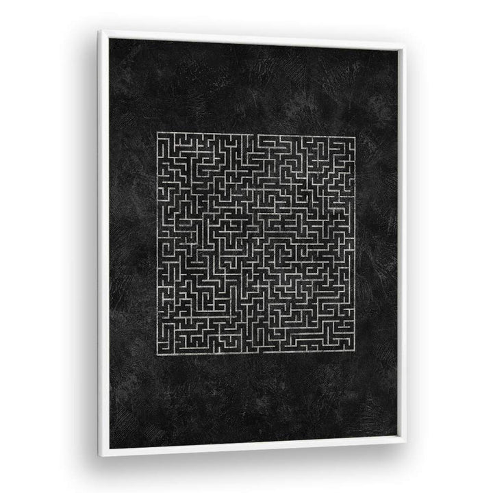 Bold geometric art prints like THE SQUARED MAZE JOURNEY enhance your space with modern abstract elegance.