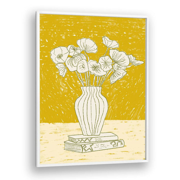Vibrant BEAUTY OF YELLOW, FASHION POSTERS featuring elegant flowers in a vase, perfect for uplifting any space.