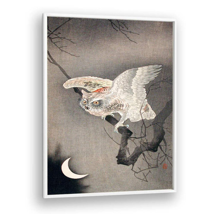 SCOPS OWL IN MOONLIGHT  , JAPANESE PAINTINGS , JAPANESE ART PRINTS