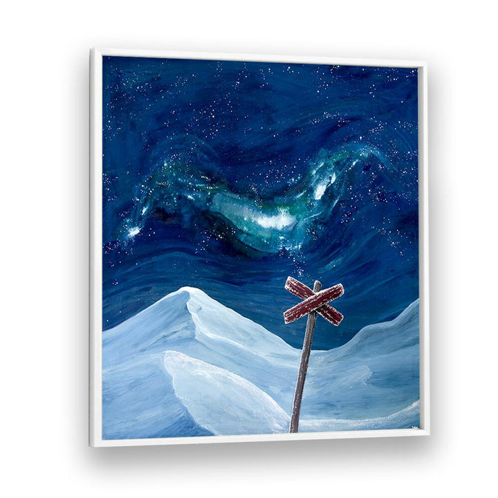 Whimsical HOAR FROST, KIDS ROOM PAINTINGS featuring a snowy landscape and starry sky, perfect for children's decor.