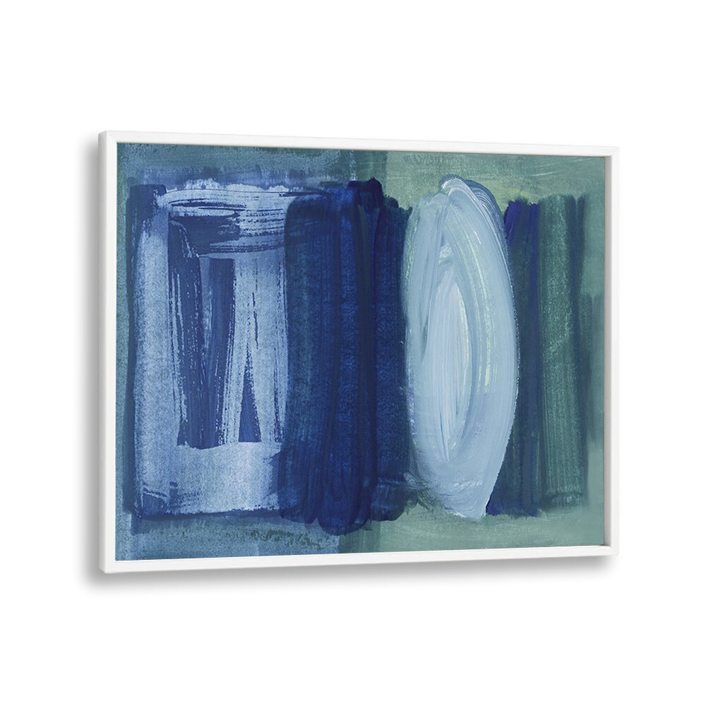 Vibrant Brushstrokes Blue Green, Abstract Paintings, perfect for transforming home or office decor with natural hues.
