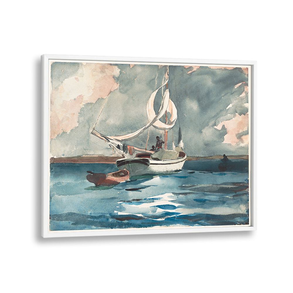 SLOOP, NASSAU  ,  VINTAGE PAINTINGS