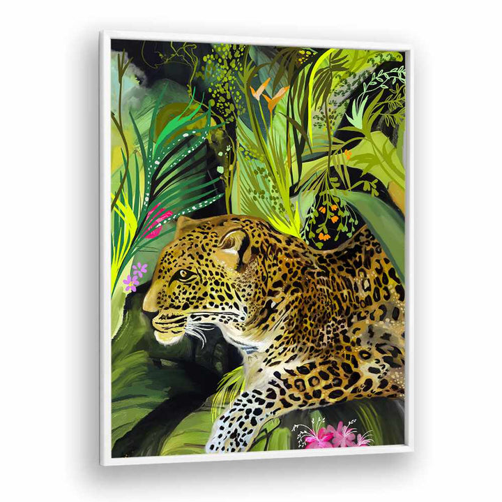 Stunning LEOPARD KING, ANIMAL PAINTINGS showcasing fierce elegance and vibrant wildlife in an artistic design.