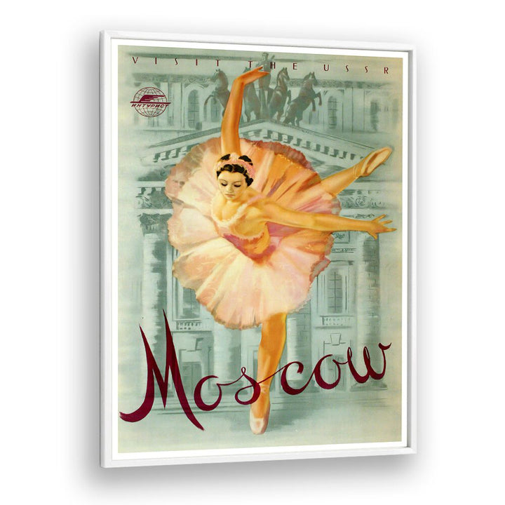 Elegant Moscow I Vintage Travel Posters showcase a ballerina, capturing the charm of Russia's capital city.