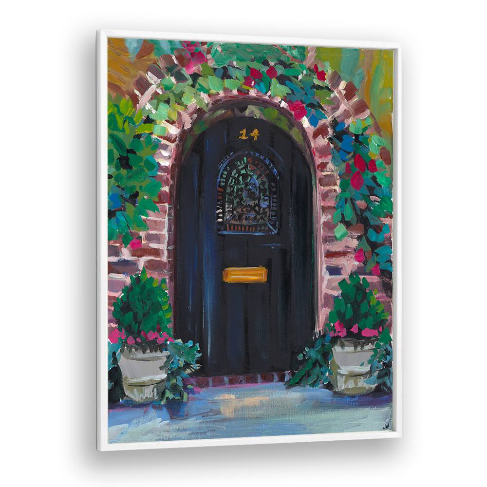 Stunning BLACK DOOR, FLORAL FLOWER PAINTINGS enhance any room with vibrant colors and contemporary artistry.