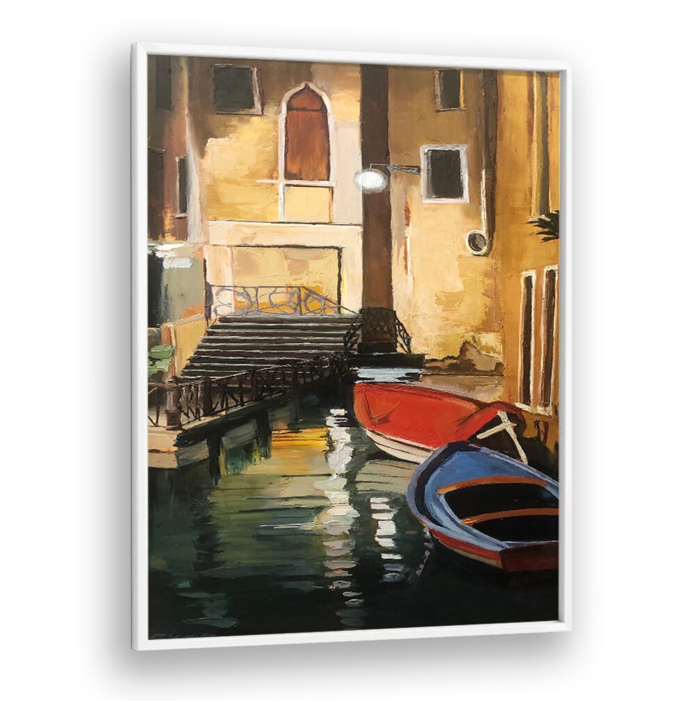 CANAL AT NIGHT , BEACH PAINTINGS