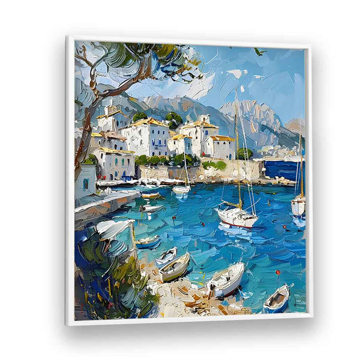 Experience the vibrant hues of the BLUE MEDITERRANEAN SEA MALLORCA, capturing Mediterranean tranquility and beauty.