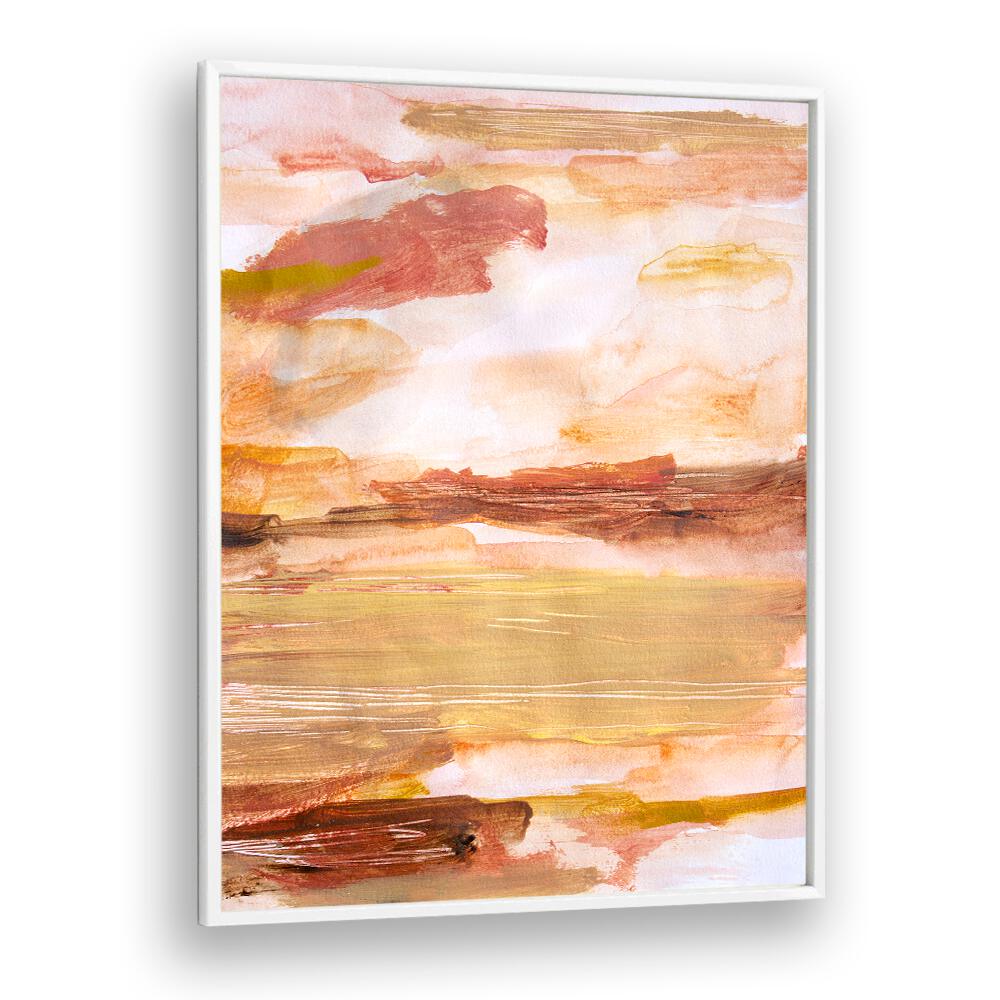 Warm hues blend in the DESERT SKIES, ABSTRACT PAINTINGS, adding a serene touch to any space. Perfect for decor!