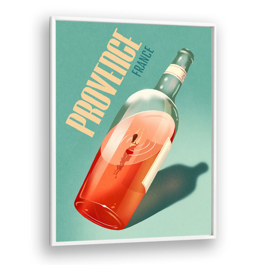 Elegant PROVENCE, BAR art featuring a whimsical wine bottle design, perfect for enhancing any cafe or home decor.