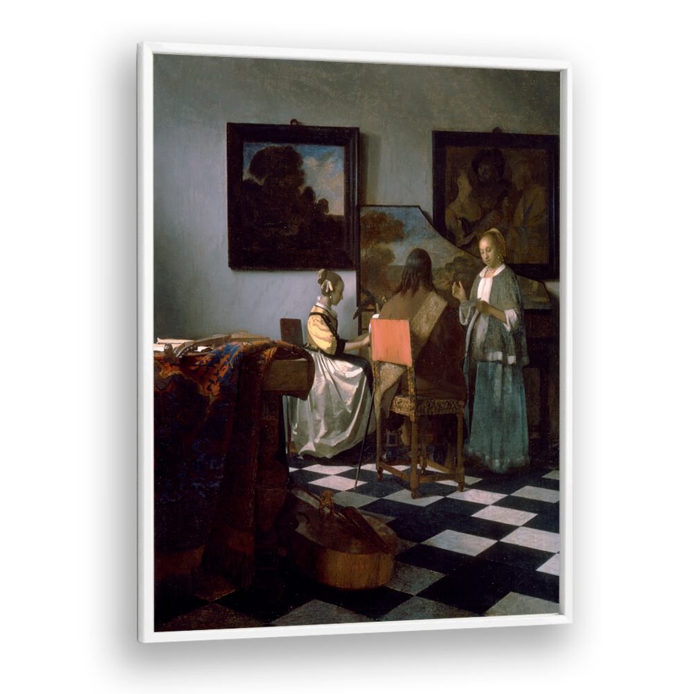 THE CONCERT (1664) FAMOUS PAINTING BY JOHANNES VERMEER, VINTAGE PAINTINGS