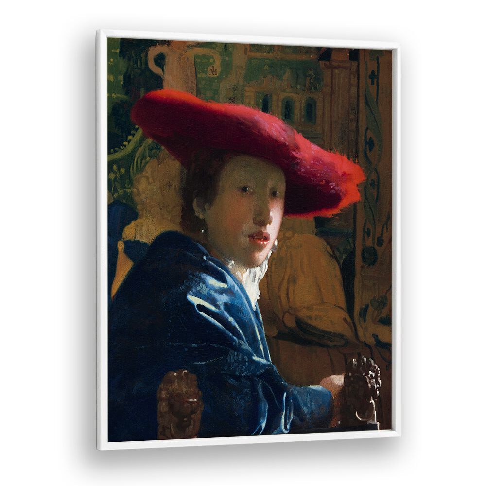GIRL WITH THE RED HAT , VINTAGE PAINTINGS
