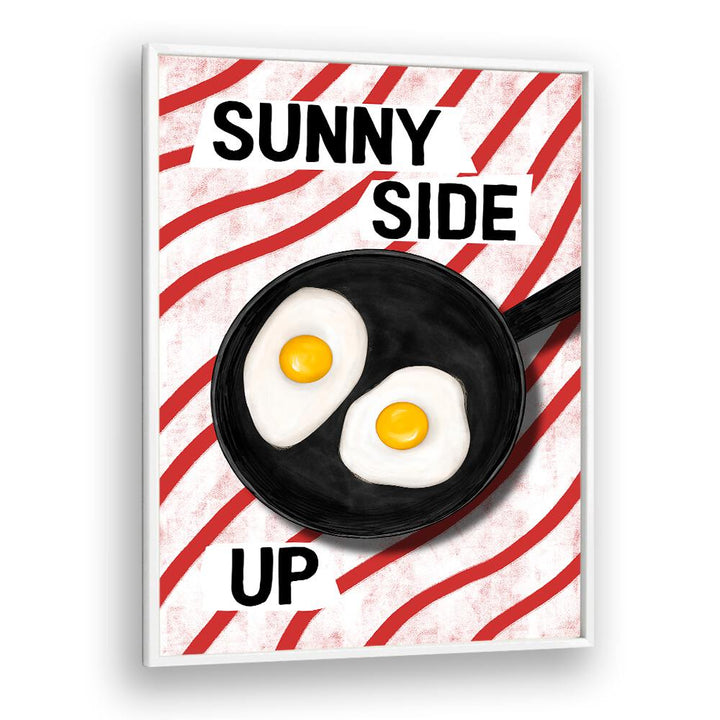 Colorful wall art featuring a frying pan with sunny side up eggs, perfect for the SUNNY SIDE UP, BAR & CAFE.