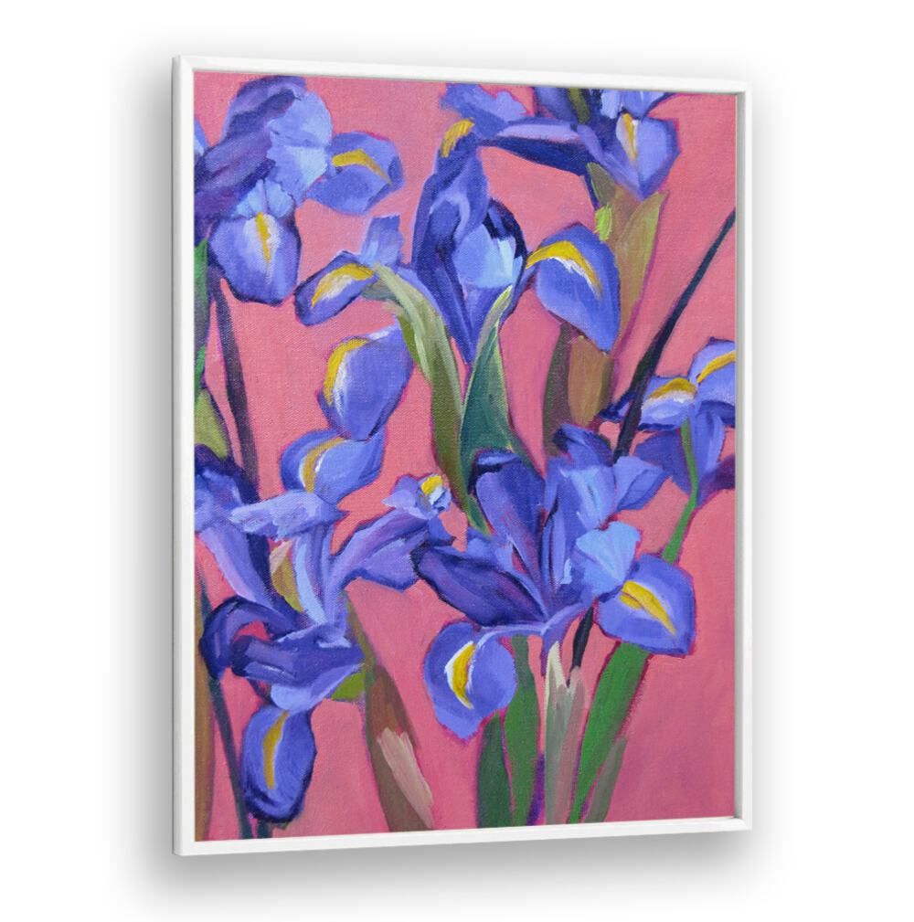 IRISES IV ,  FLORAL FLOWER PAINTINGS
