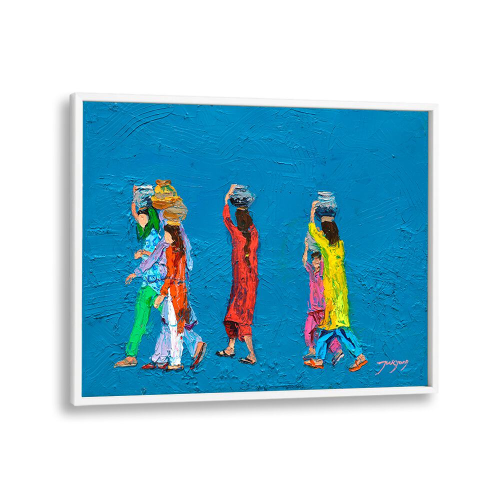 Colorful WOMEN WITH BASKETS, INDIAN ART PAINTINGS showcase vibrant tradition and culture in stunning detail.