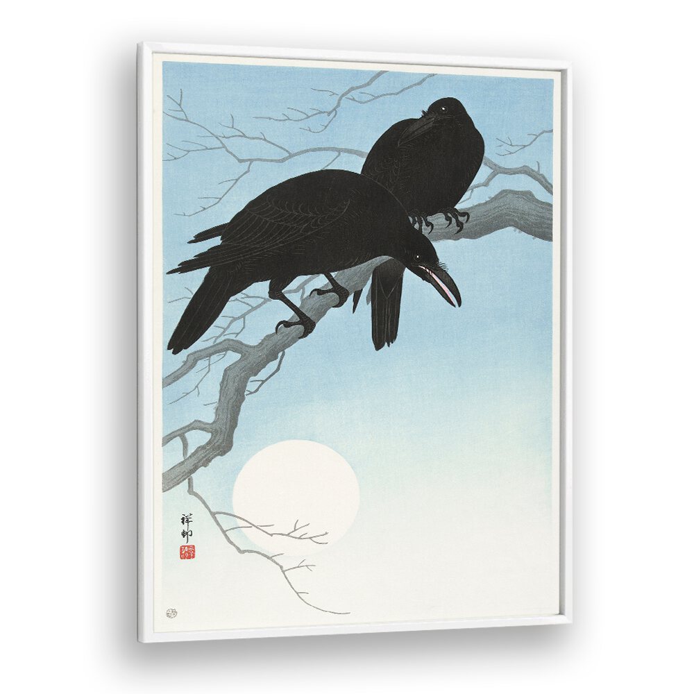 TWO CROWS ON A BRANCH (1927)  , JAPANESE PAINTINGS , JAPANESE ART PRINTS