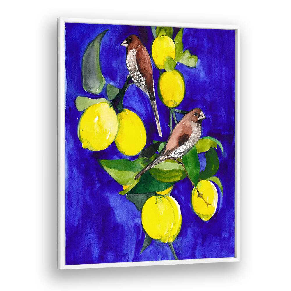 LEMON TREE WITH FINCHES , ANIMAL PAINTINGS