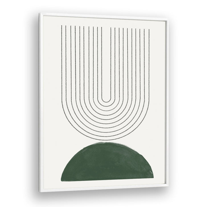 Stylish GREEN MODERN NO.5, GEOMETRIC ART PRINTS featuring abstract lines and shapes, perfect for contemporary spaces.