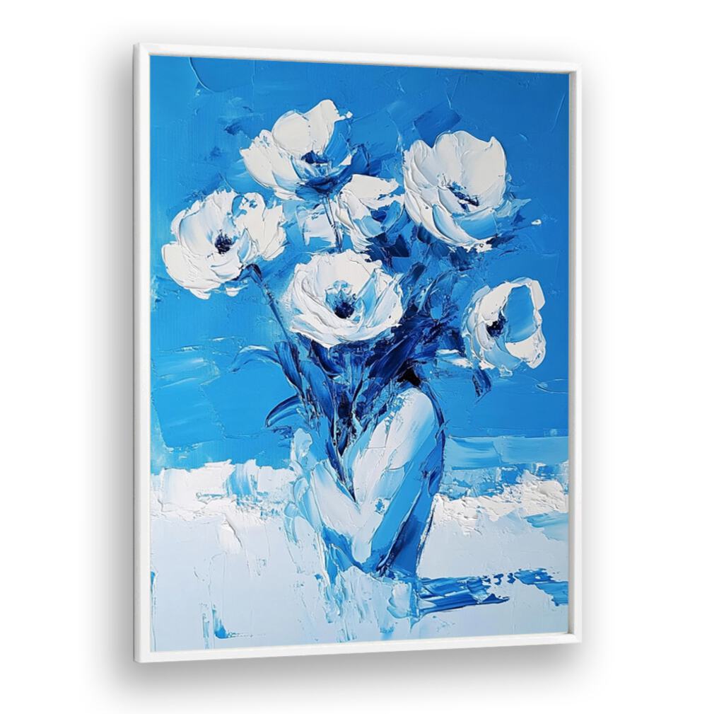 Stunning BLUE FLOWERS artwork, perfect for home decor, adding elegance and charm to any space. Transform your surroundings.