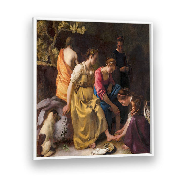 DIANA AND HER NYMPHS (CA. 1653–1654)  BY JOHANNES VERMEER, VINTAGE PAINTINGS