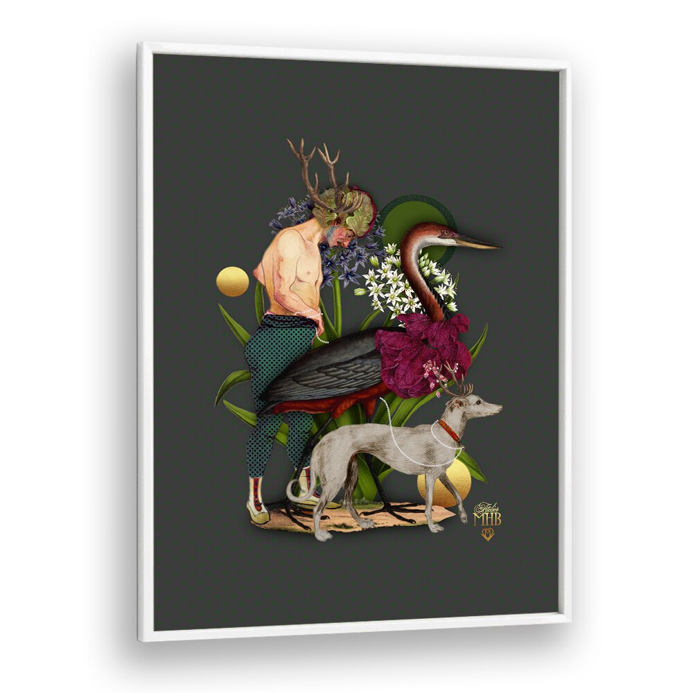 Surreal artwork featuring a mystical woodland scene, part of ENCHANTED FOREST III, SURREAL ART PRINTS collection.