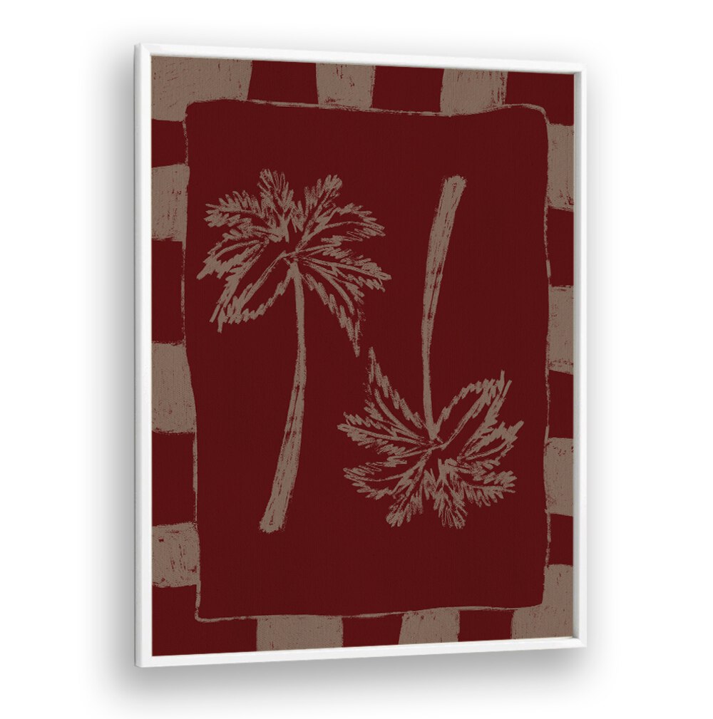 Stylish PALM PARADISE, BOHO ART PAINTINGS featuring palm designs on a warm background, ideal for tropical decor.