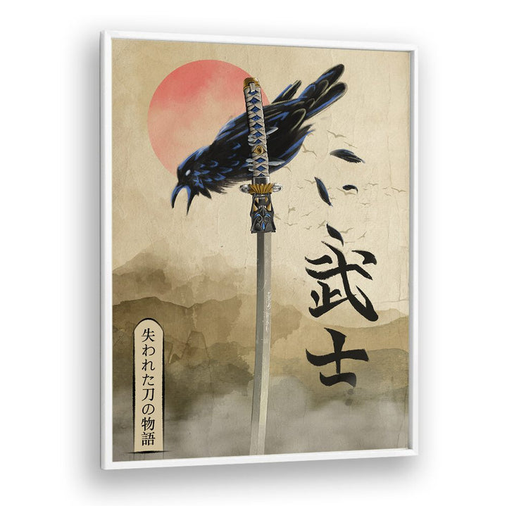 Stunning DEAD SOULS, JAPANESE PAINTINGS artwork featuring a crow and katana, capturing emotion and storytelling.