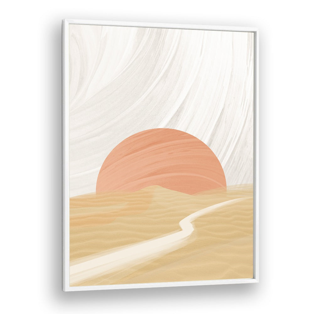 Elegant SARAH, LANDSCAPE PAINTINGS features a tranquil sunset over sandy dunes, perfect for modern decor.